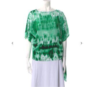 Michael Michael Kors size 2X Green Tie Dye Tie Hem Detail Flowy Top Vacation